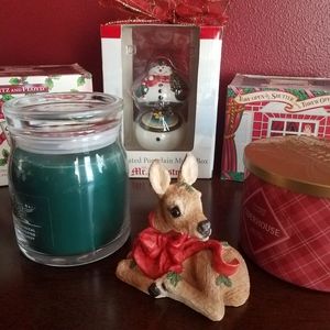 VTG Stone Critters Spotted Fawn Deer Holiday Porcelain Figurine